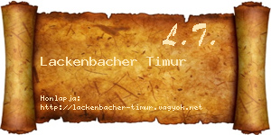 Lackenbacher Timur névjegykártya